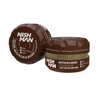 NISHMAN Professional Beard &amp; Mustache Styling Balm - 3.4 Fl Oz Light Hold