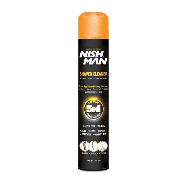 NISHMAN 5-in-1 Professional Shaver Blade Cleaner & Lubricant Spray 400ml