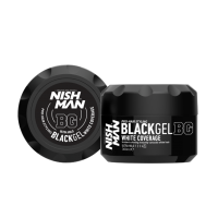 NISHMAN Professional Black Hair Gel for Gray White Coverage - 300ml Styling Formula