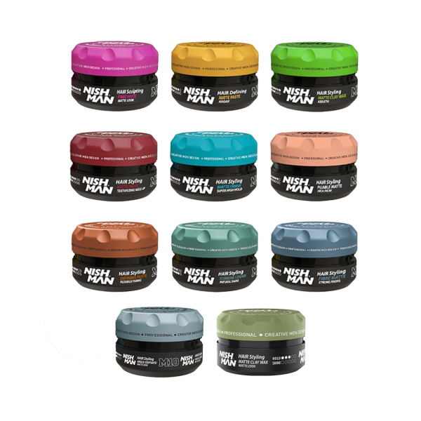 Nishman Professional Matte Series Hair Styling Wax for High Hold &amp; Volume