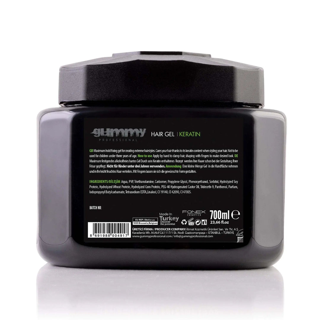 GUMMY HAARGEL 700 ML KERATINWIE BENUTZT MAN:
Tragen Sie von Hand auf feuchte Haare auf und formen Sie sie mit den Fingern, um den gewünschten Look zu erzielen.
PRODUKTBESCHREIBUNG:
Während seingummyOnKozmetikGUMMY HAARGEL 700 ML