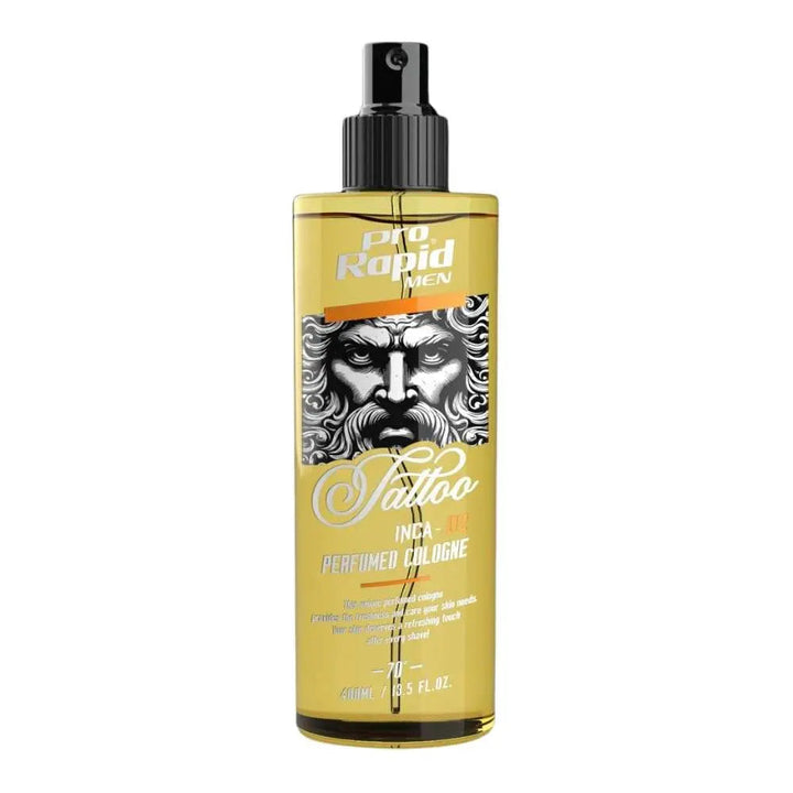 Pro Rapid Tattoo Series Inca – 02 After Shave Perfumed Cologne – 400 mDie 02 After Shave Perfumed Cologne aus der Pro Rapid Tattoo Series Inca bietet eine ideale Kombination aus klassischem Rasierwasser und pflegender Frische. Der maskHair careProrapidOnKozmetikPro Rapid Tattoo Series
