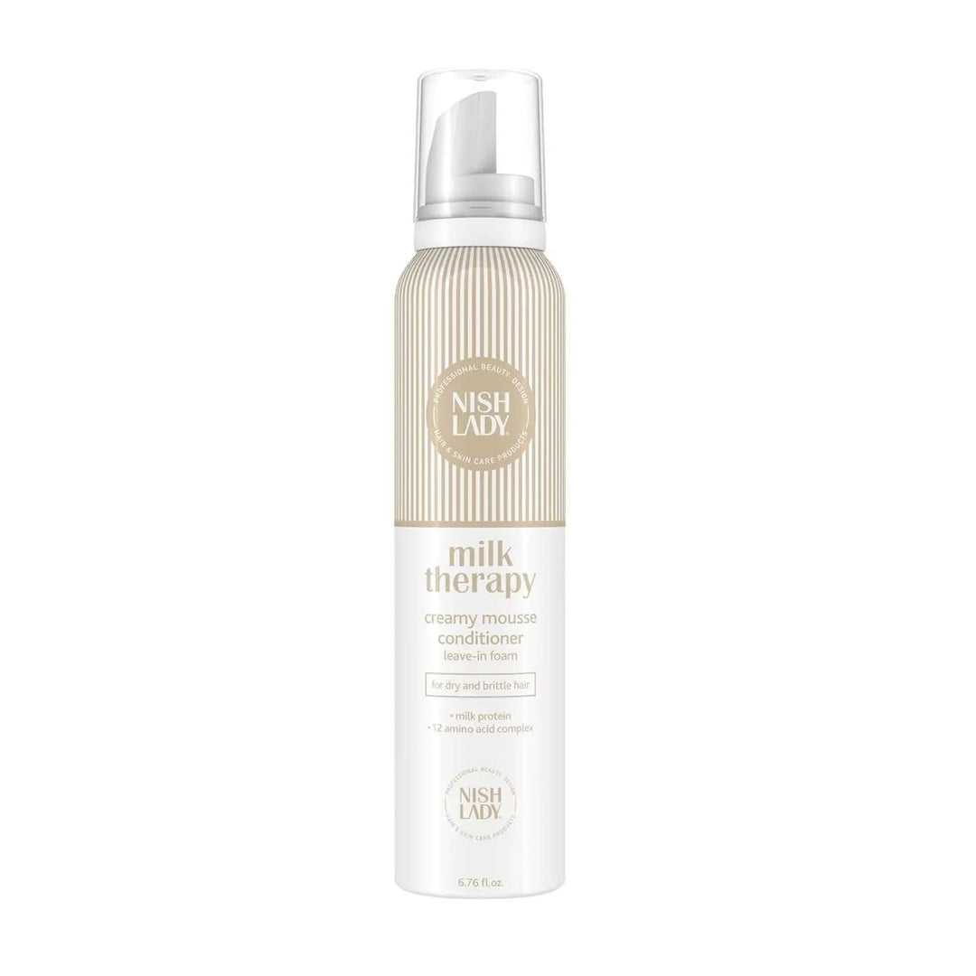 NishLady Milk Therapy Creamy Mousse Conditioner: Hydrating, Repairing, Non-Weighing Hair Care