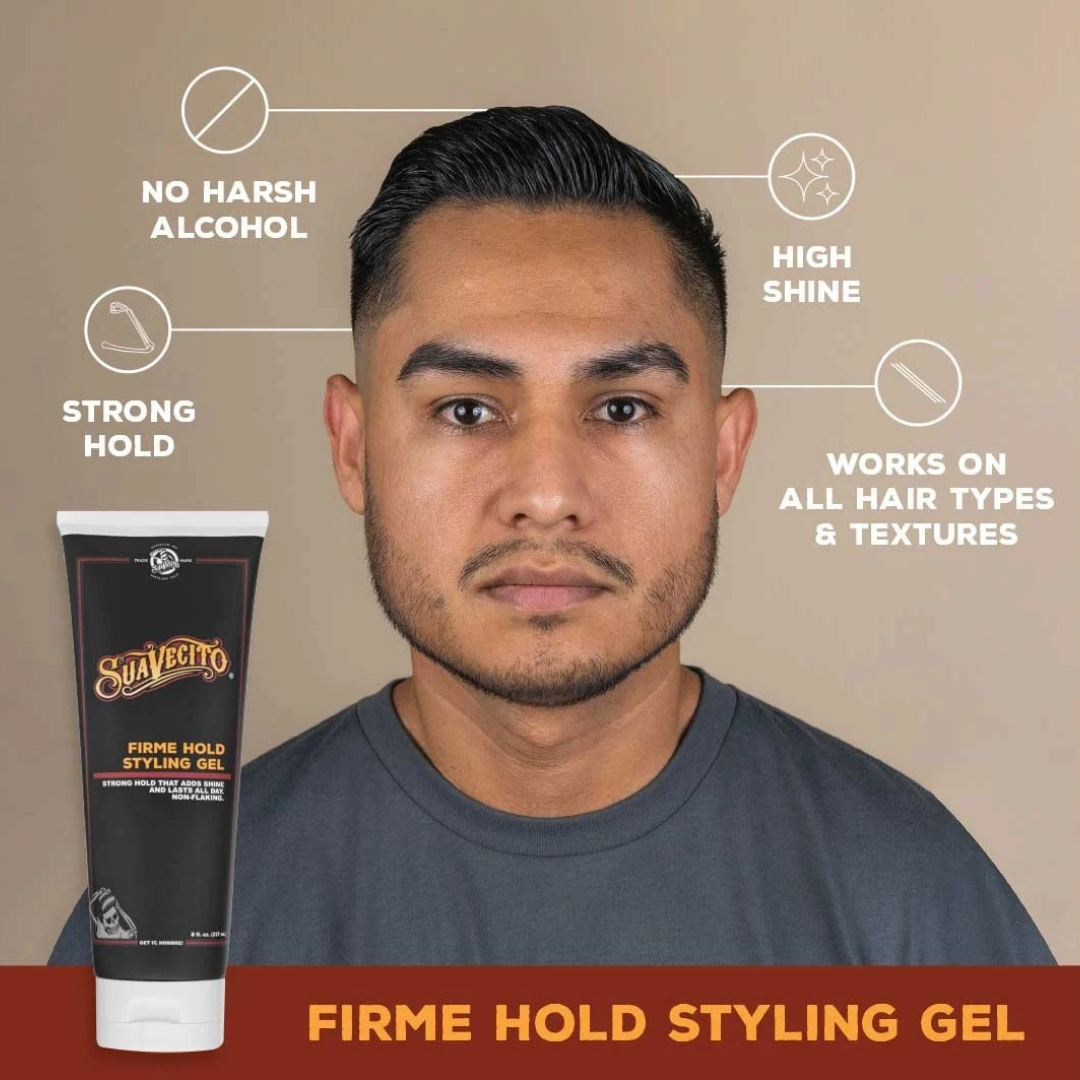 Suavecito Firme Hold Styling Gel: Strong, Alcohol-Free, High-Shine Hair Control