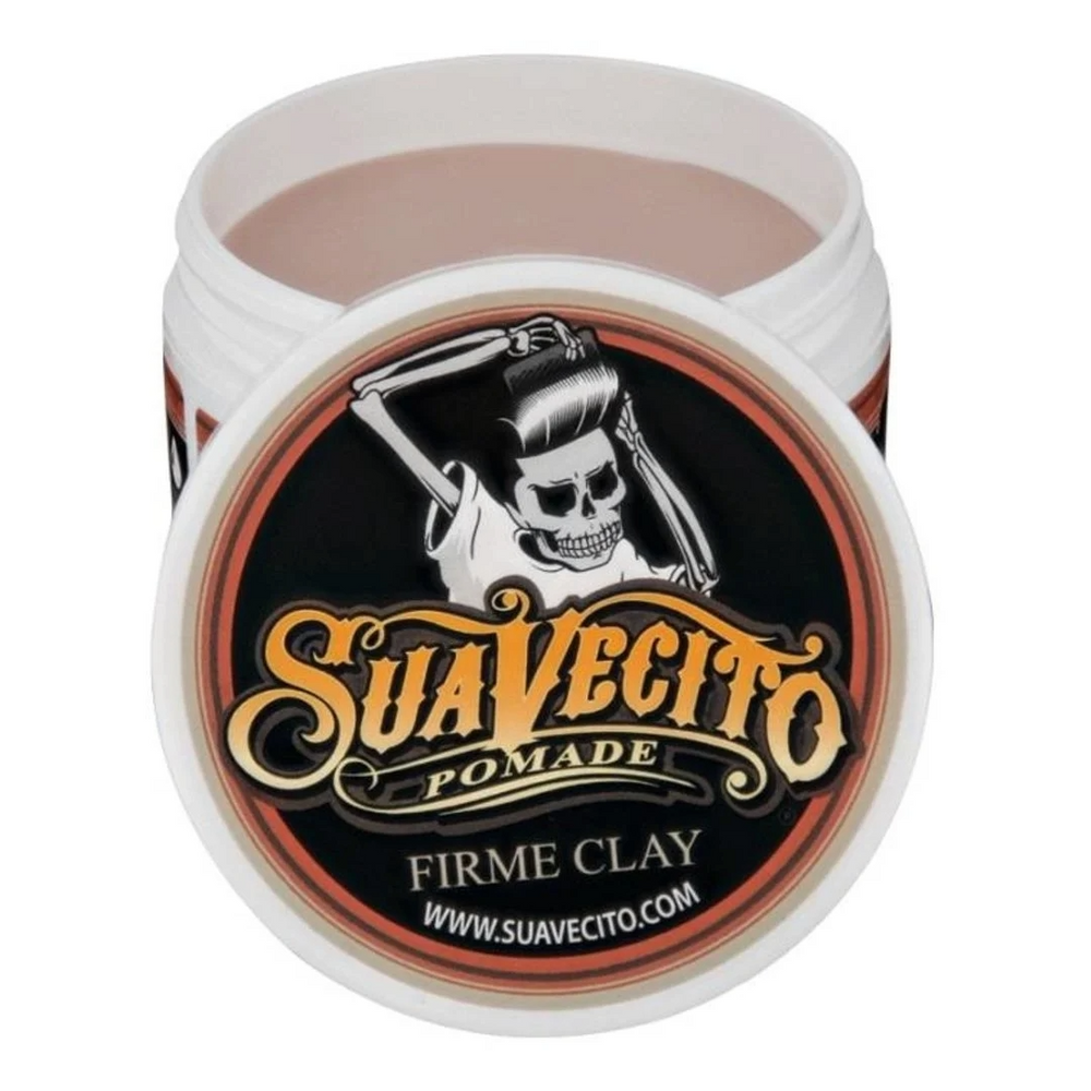 Suavecito Firme Strong Hold Clay Pomade for Textured Matte Hair Styling 4 oz