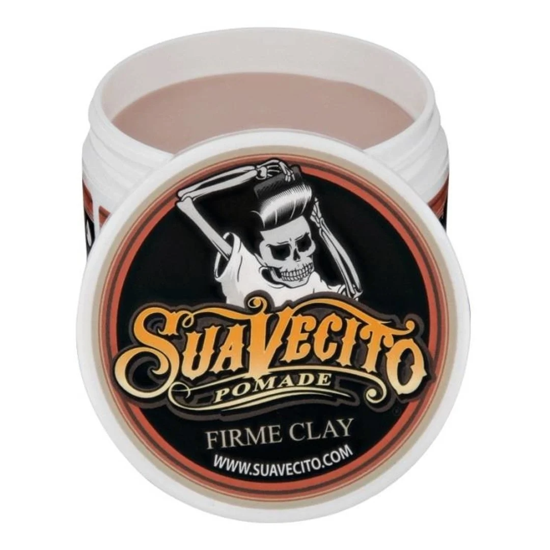 Suavecito Firme Strong Hold Clay Pomade for Textured Matte Hair Styling 4 oz