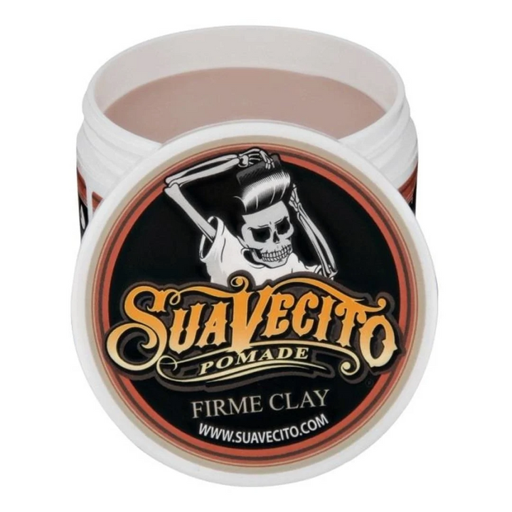 Suavecito Firme Strong Hold Clay Pomade for Textured Matte Hair Styling 4 oz