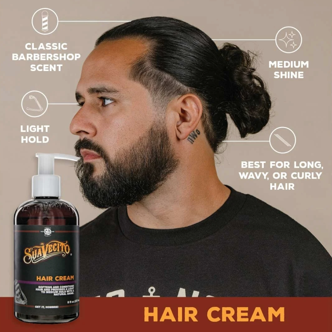 Suavecito Classic Styling Hair Cream: Light Hold, Natural Shine, Conditioning, Reworkable