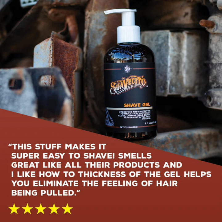 Suavecito Smooth Glide Shave Gel: Peppermint Tea Tree Formula, 8 fl oz