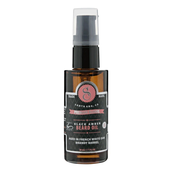 Suavecito Premium Black Amber Beard Oil: Organic Argan, Softens &amp; Tames Frizz
