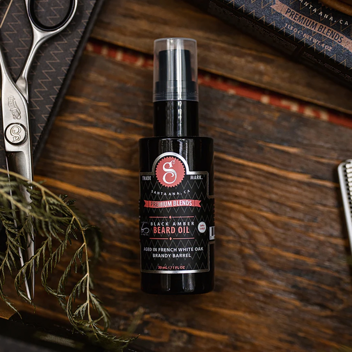 Suavecito Premium Black Amber Beard Oil: Organic Argan, Softens &amp; Tames Frizz