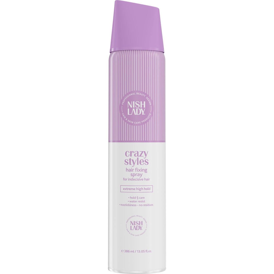 NishLady Crazy Styles Ultra Strong Hold Hairspray for All Hair Types 386ml