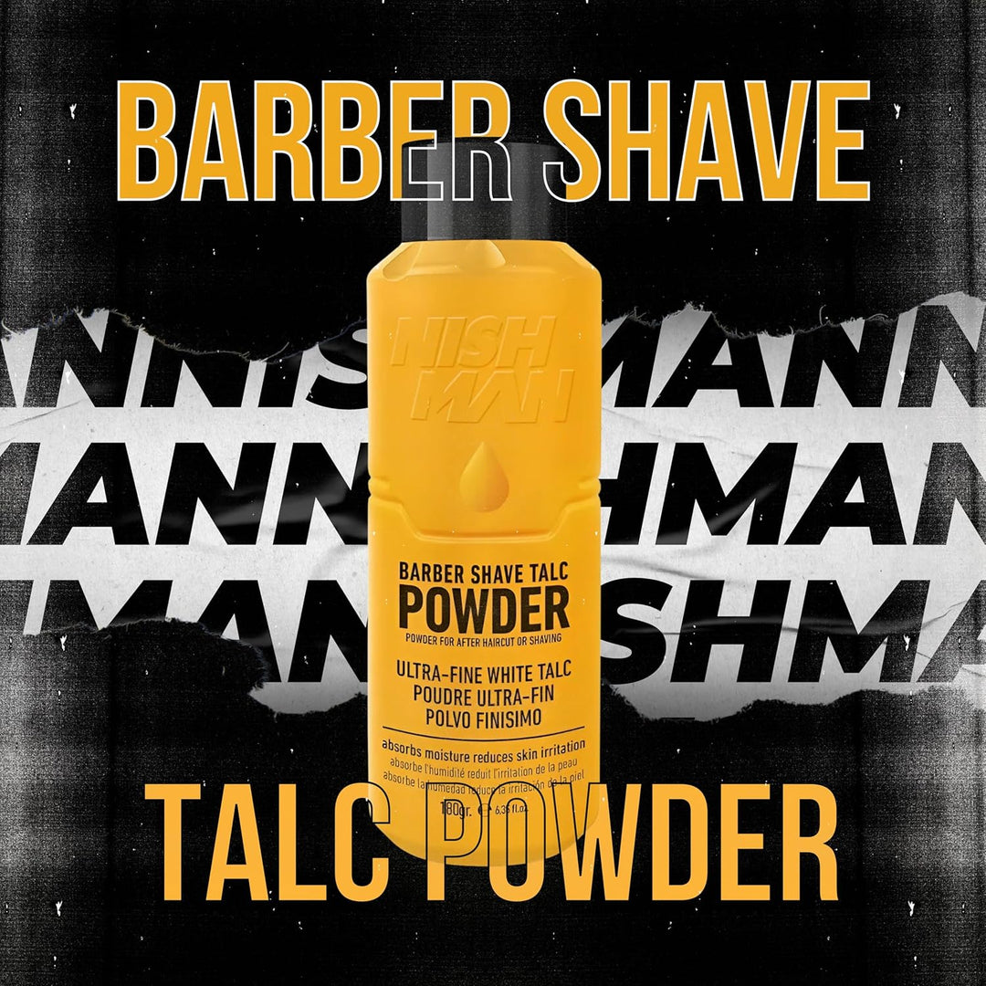 Nish Man Barber Shave Talc Powder 180g: Smooth, Fresh Skin Protection