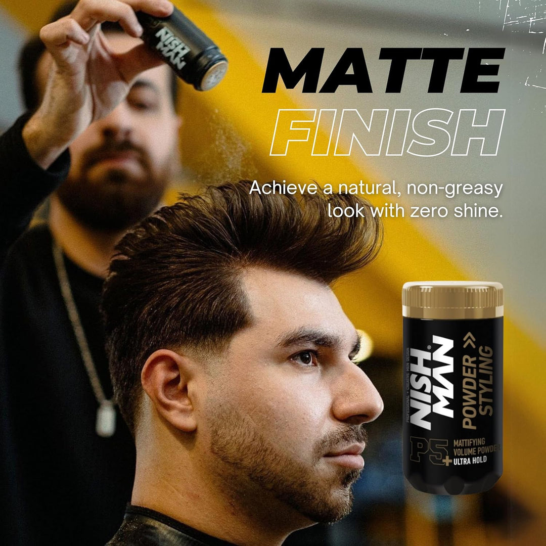 Nish Man P5 Ultra Hold Hair Styling Powder for Volume &amp; Matte Finish