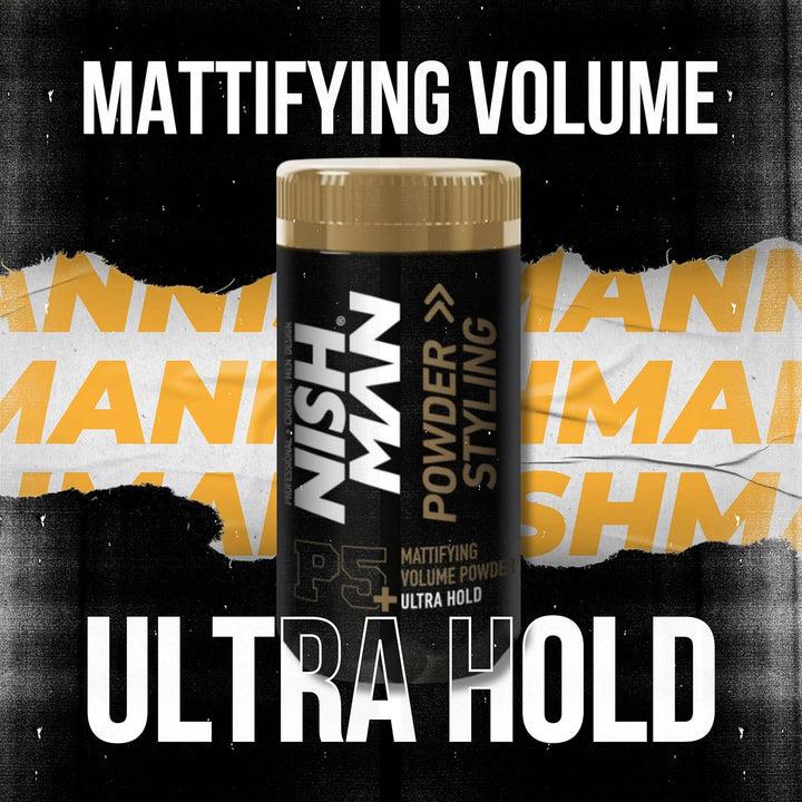 Nish Man P5 Ultra Hold Hair Styling Powder for Volume &amp; Matte Finish