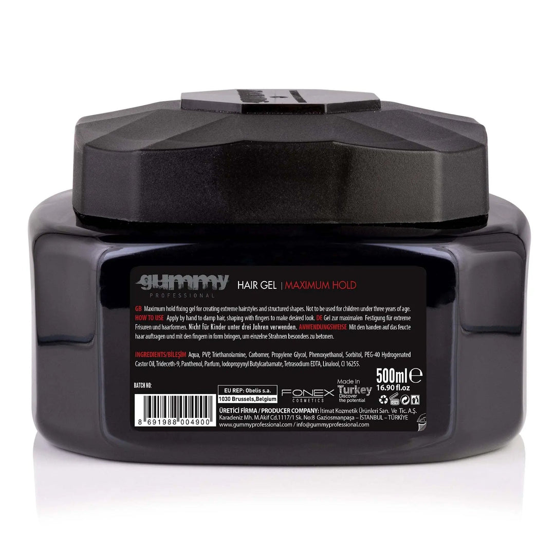 GUMMY HAARGEL 500 ML  MAXIMALWIE BENUTZT MAN:
Tragen Sie von Hand auf feuchte Haare auf und formen Sie sie mit den Fingern, um den gewünschten Look zu erzielen.
PRODUKTBESCHREIBUNG:
Es ist idealgummyOnKozmetikGUMMY HAARGEL