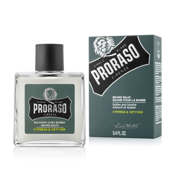 Proraso Cypress & Vetyver Beard Balm 3.4 oz - Soothes, Softens, Matte Finish