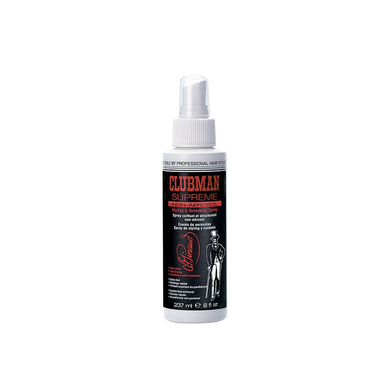 Clubman Supreme Styling Grooming Non-Aerosol Hairspray for Strong Hold & Shine 8oz