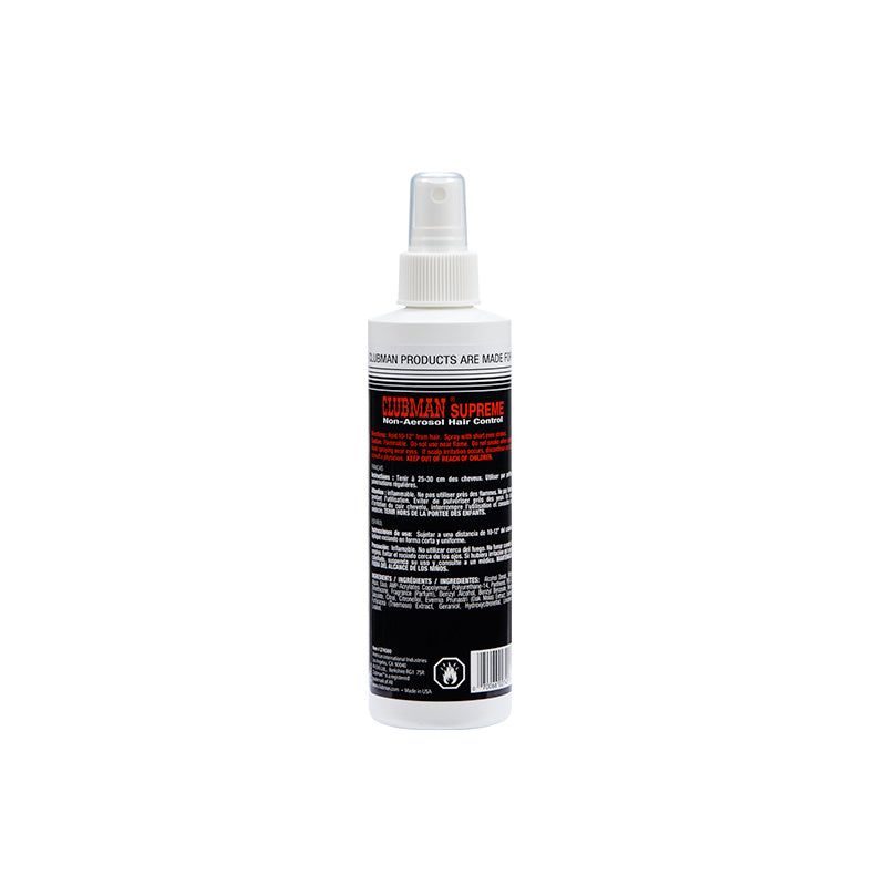 Clubman Supreme Styling Grooming Non-Aerosol Hairspray for Strong Hold & Shine 8oz