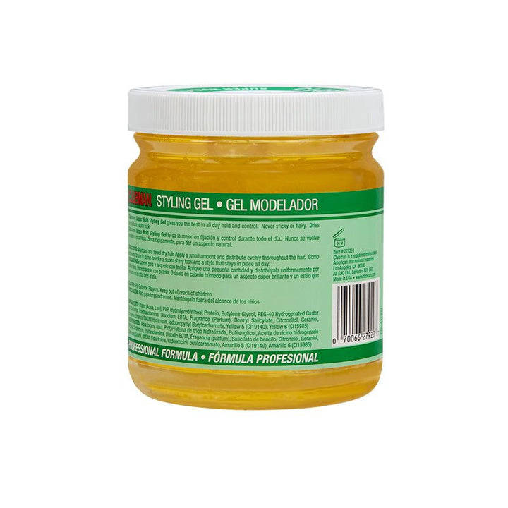 Clubman Pinaud Super Hold Styling Gel - Clear, Strong, Flake-Free Hair Control