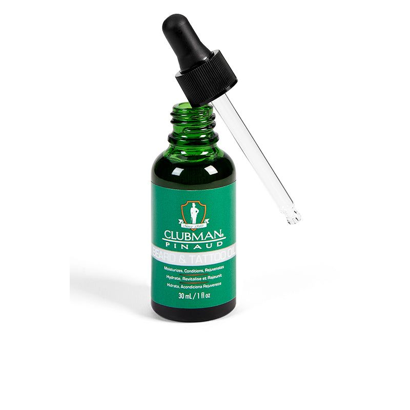 Clubman Pinaud Premium Beard &amp; Tattoo Oil: Hydrates, Conditions, Rejuvenates for Men