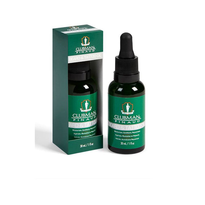 Clubman Pinaud Premium Beard &amp; Tattoo Oil: Hydrates, Conditions, Rejuvenates for Men