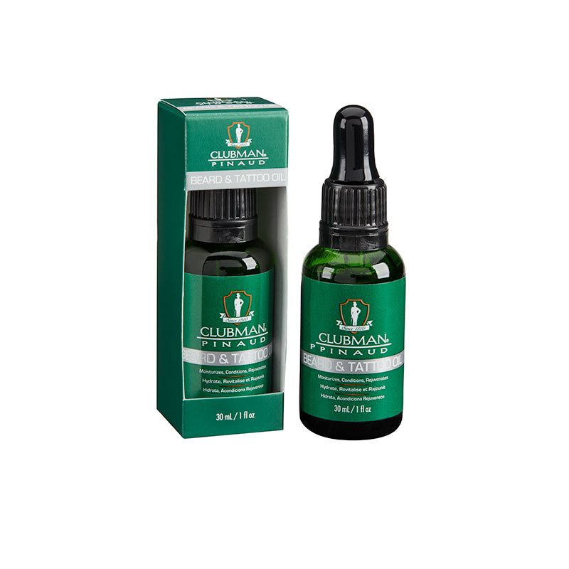 Clubman Pinaud Premium Beard &amp; Tattoo Oil: Hydrates, Conditions, Rejuvenates for Men