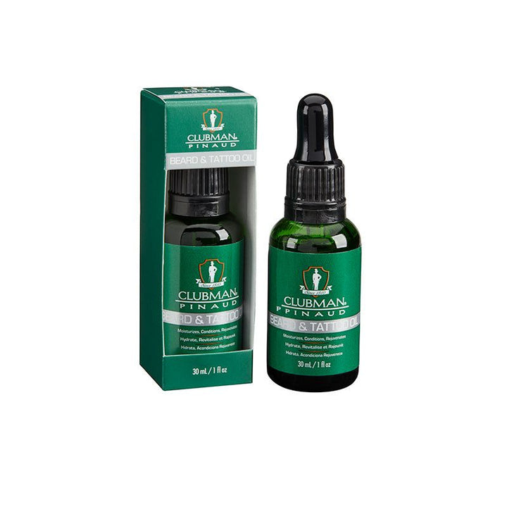 Clubman Pinaud Premium Beard &amp; Tattoo Oil: Hydrates, Conditions, Rejuvenates for Men