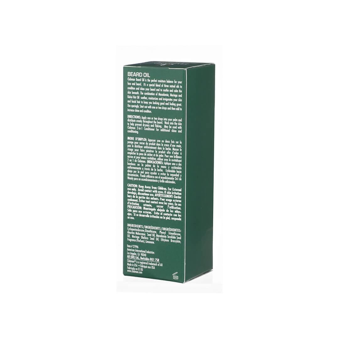Clubman Pinaud Premium Beard Oil for Hydration, Shine, and Skin Soothing