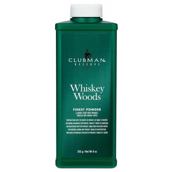 Clubman Pinaud Whiskey Woods Finest Talc Powder: Moisture Absorbing &amp; Chafing Prevention