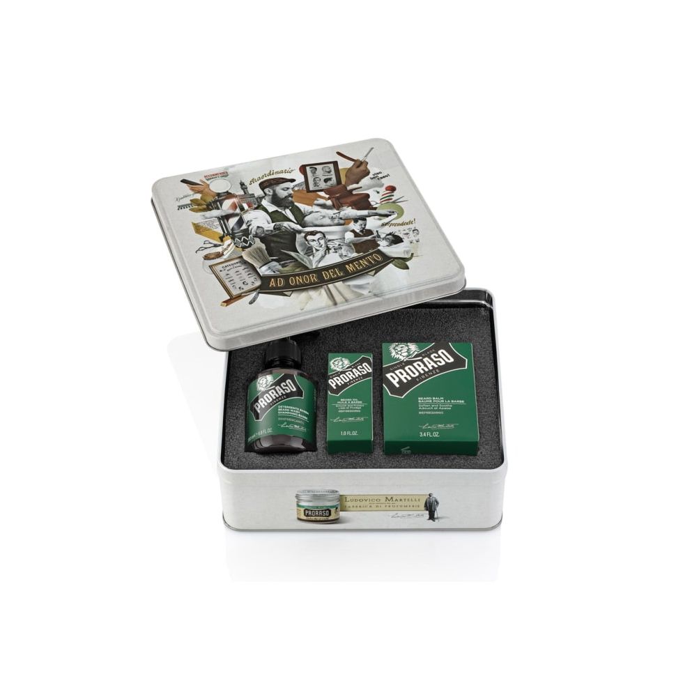 Cella Milano 1899 Proraso set beard kit cypress and vetyver metal box collection