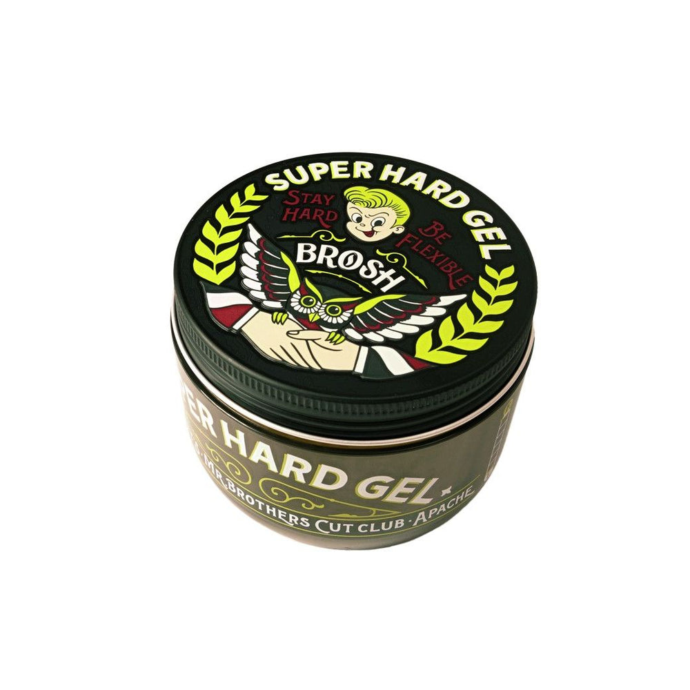 Brosh Super Strong Hold Hair Gel 7oz for Men, High Shine Professional Styling