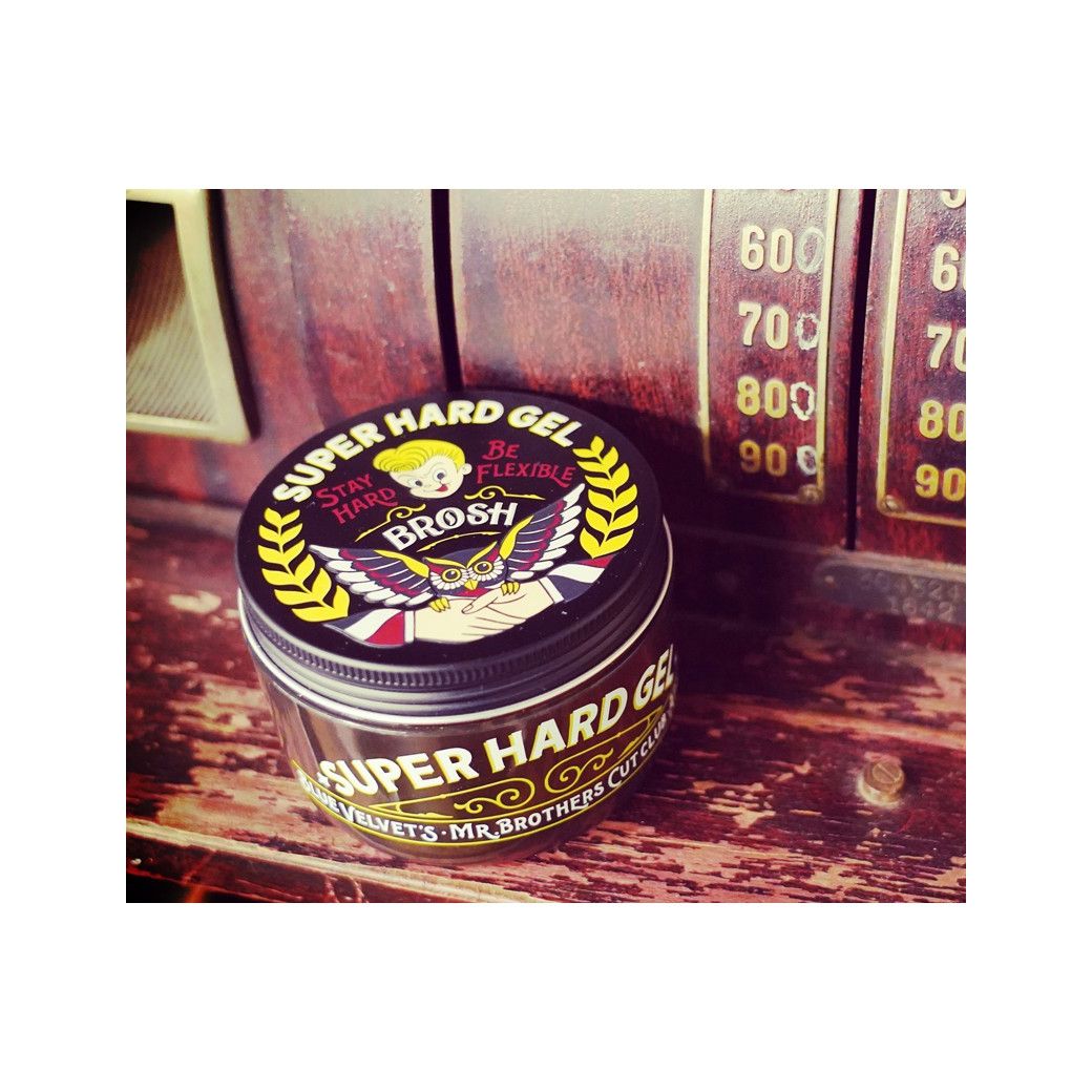 Brosh Super Strong Hold Hair Gel 7oz for Men, High Shine Professional Styling
