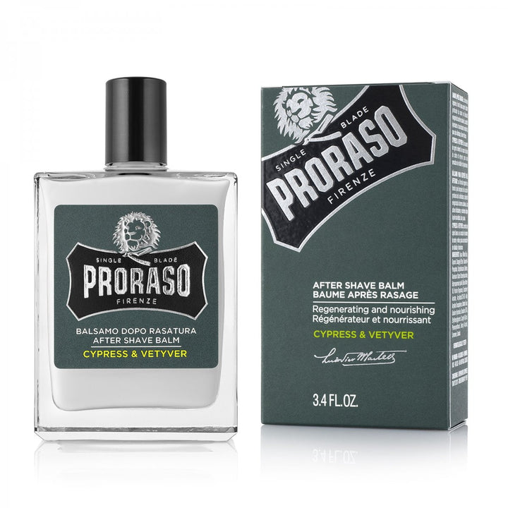Proraso Cypress &amp; Vetyver Alcohol-Free After Shave Balm - Soothing Post-Shave Care