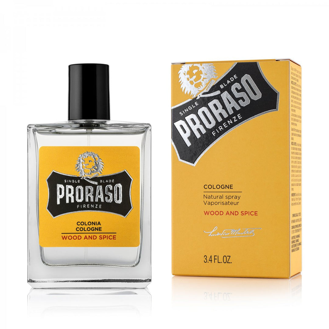 Proraso Wood & Spice Cologne for Men, 3.4 Fl Oz, Invigorating Masculine Scent