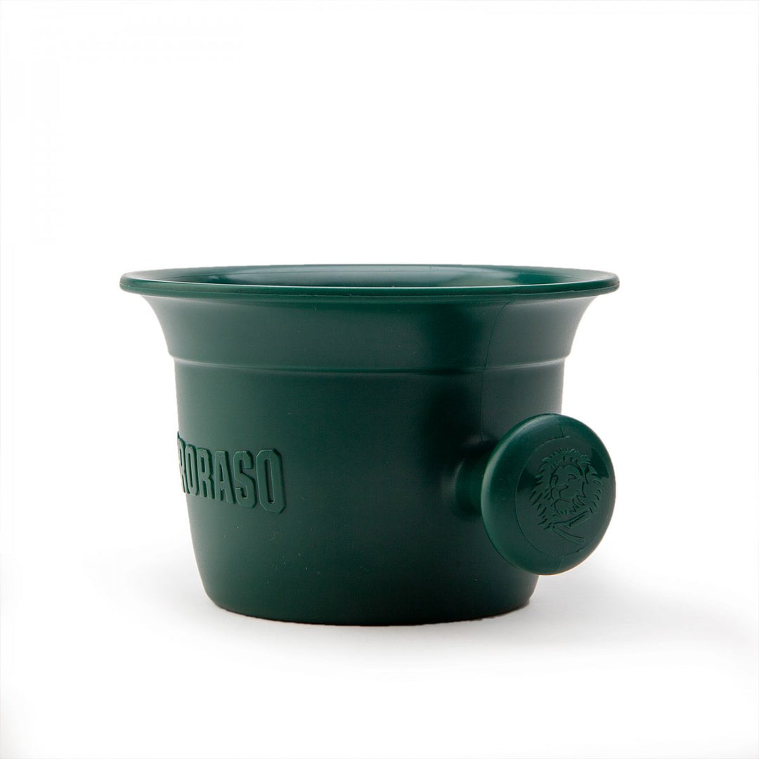 Proraso Professional Green Plastic Shaving Mug with Handle for Perfect Lather
