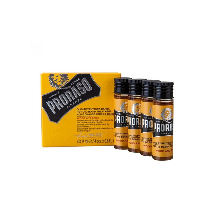 Cella Milano 1899 Proraso beard hot oil wood and spice 4 vials of 17ml